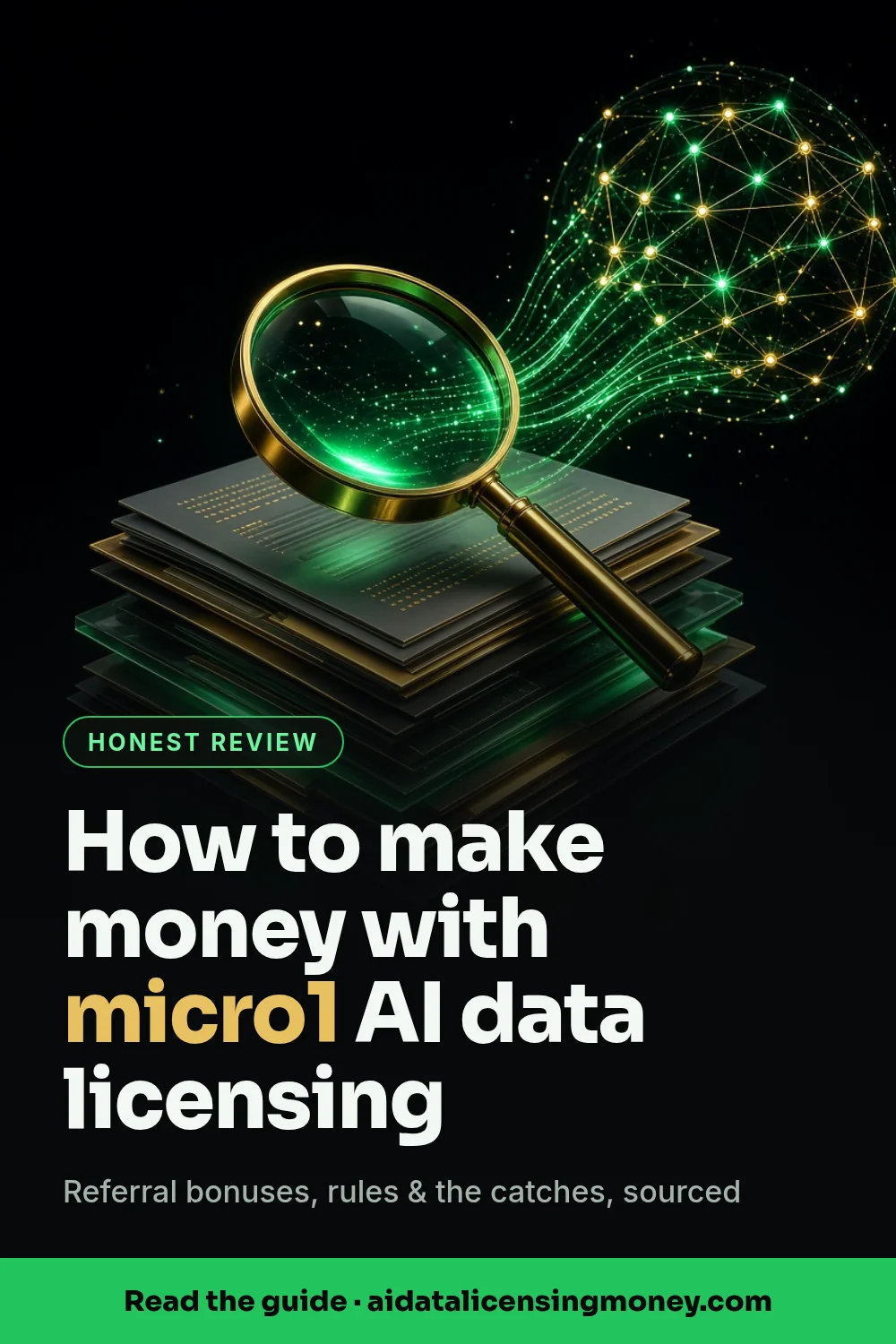 Pinterest graphic: micro1 AI Data Licensing: How People Make Money With It (Honest Review)