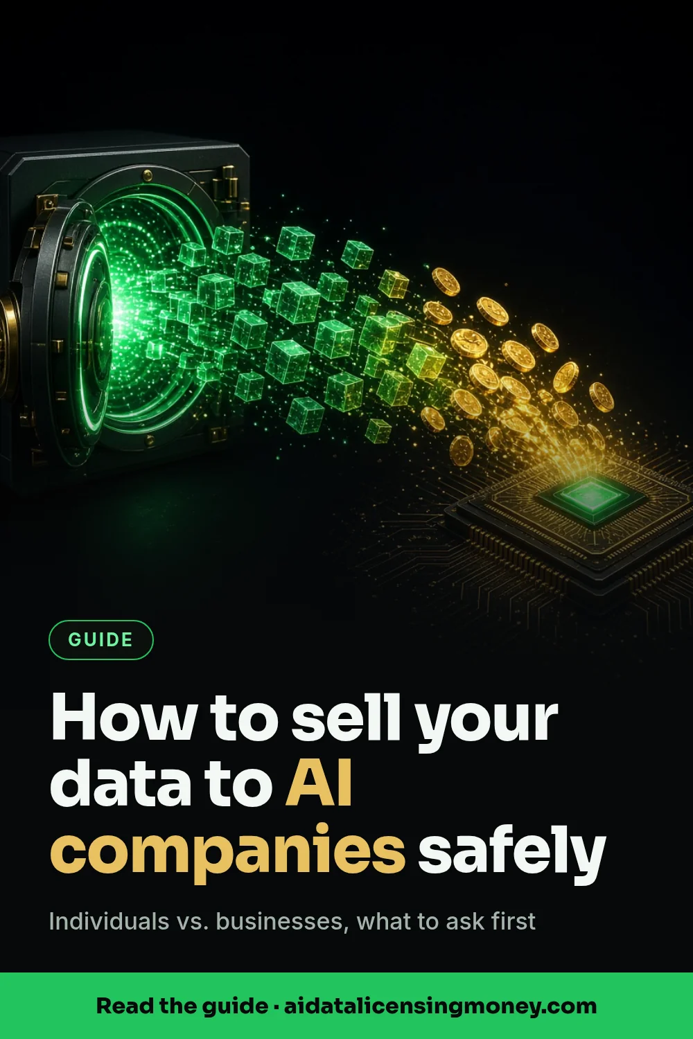 Pinterest graphic: How to Sell Your Data to AI Companies (Safely)